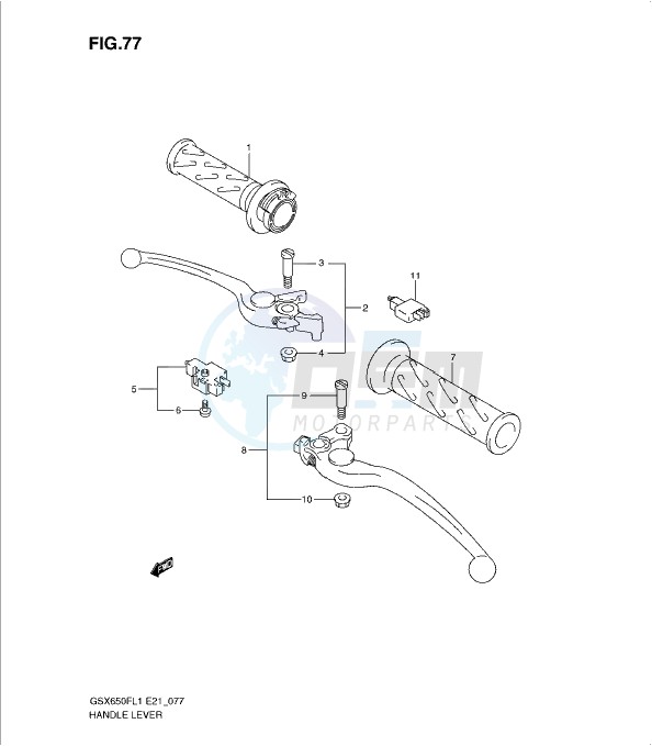 HANDLE LEVER (GSX650FL1 E21) blueprint