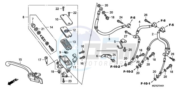 FR. BRAKE MASTER CYLINDER (CBF600SA/NA) image