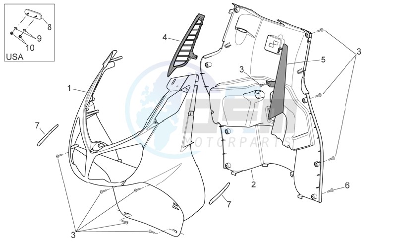 Front body - Internal shield blueprint