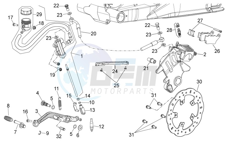 Rear brake system blueprint