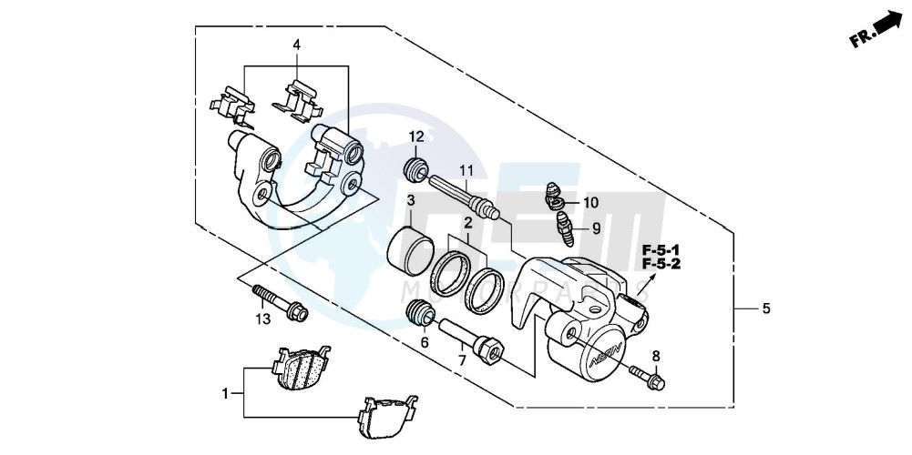 REAR BRAKE CALIPER (FES1257/A7)(FES1507/A7) blueprint