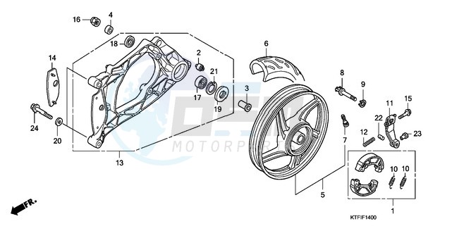 REAR WHEEL/SWINGARM (SH125D9/150D9) image