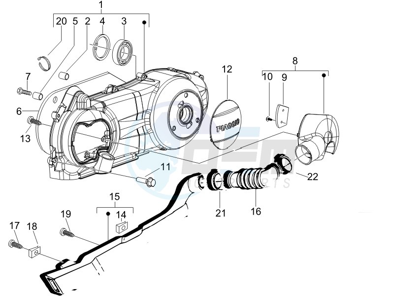 Crankcase cover - Crankcase cooling blueprint