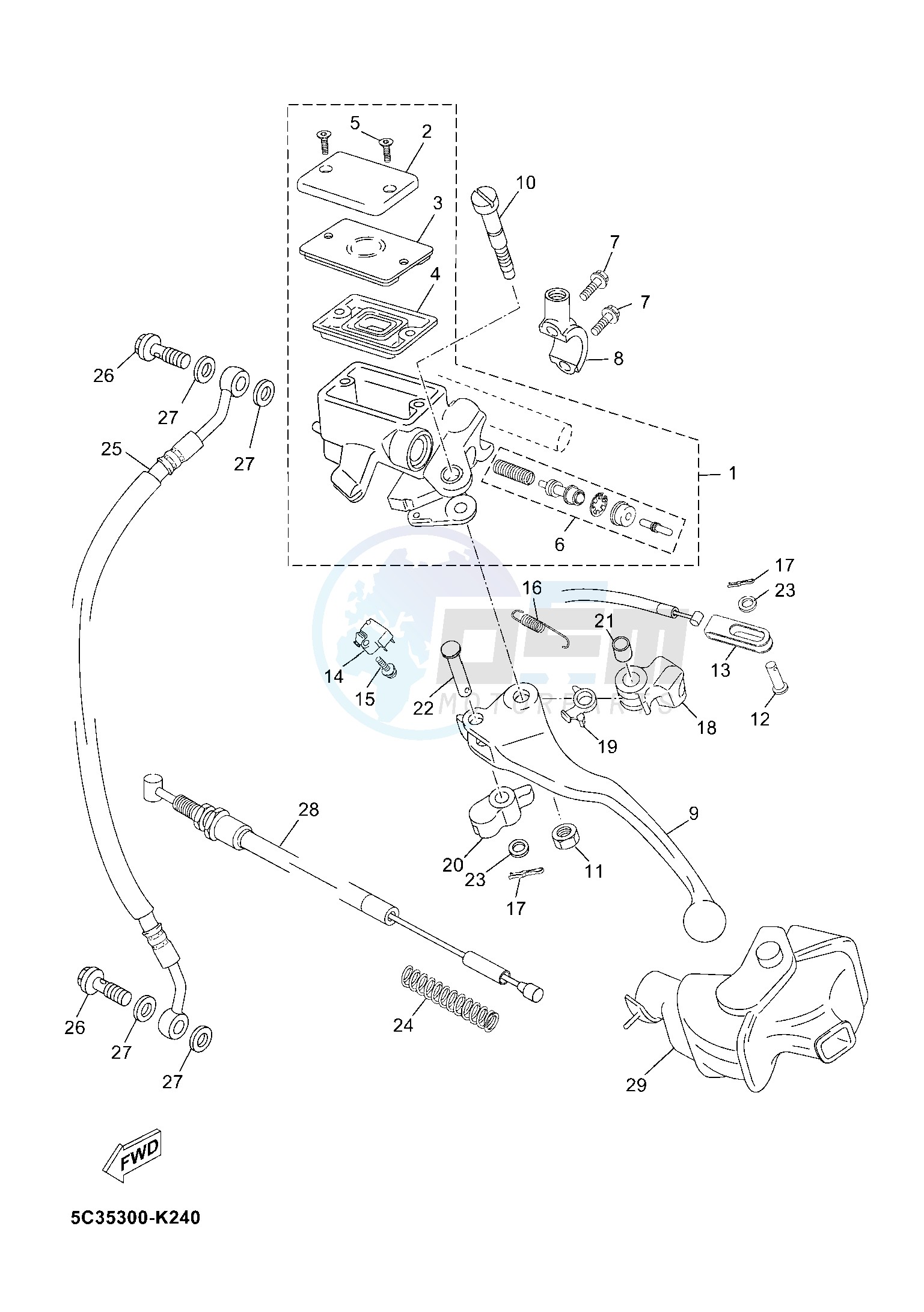 FRONT MASTER CYLINDER image