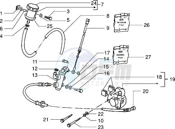 Front brake cylinder - Brake caliper (disk brake version) blueprint