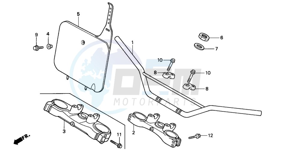 HANDLE PIPE/TOP BRIDGE (CR125RL/RM/RN/RP/RR) blueprint