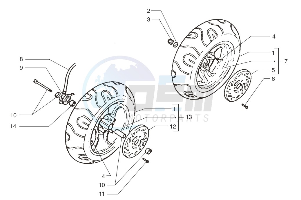 Front wheel-Rear wheel blueprint