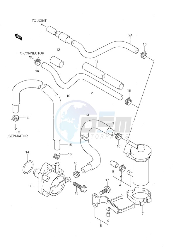 Fuel Pump DF 140T (S/N 682149 & Newer) DF 140Z (S/N 680234 & Newer) blueprint