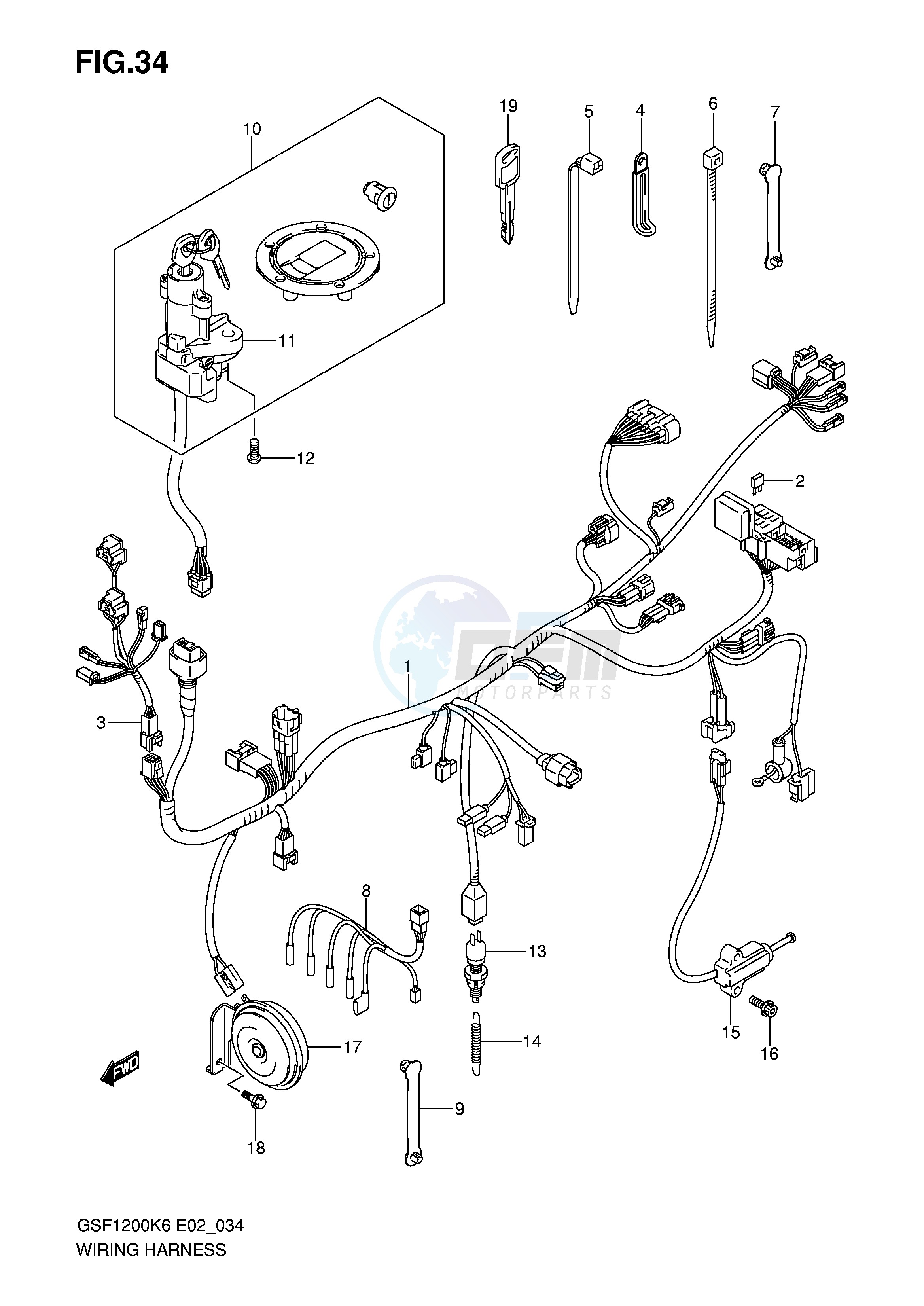 WIRING HARNESS (GSF1200SK6 SAK6) image