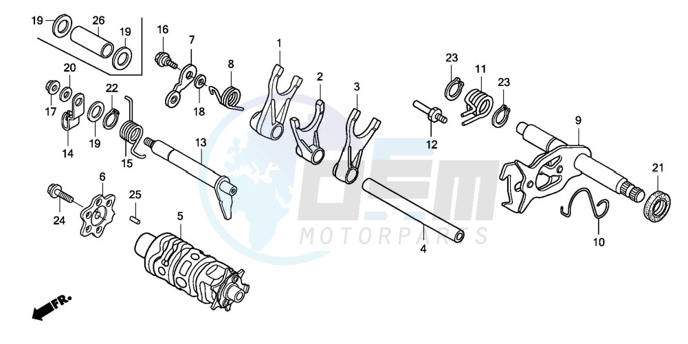 SHIFT DRUM/SHIFT FORK (TRX400EX5,6) image