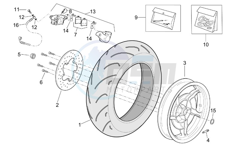 Rear wheel - Rear caliper blueprint