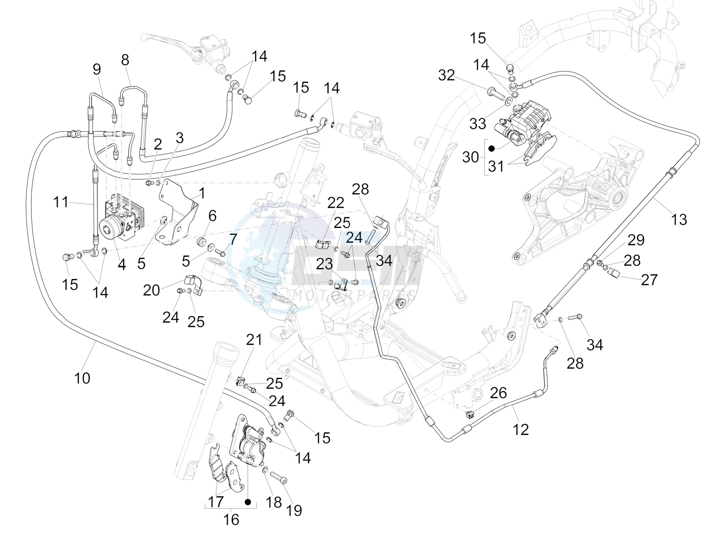 Brakes pipes - Calipers (ABS) image