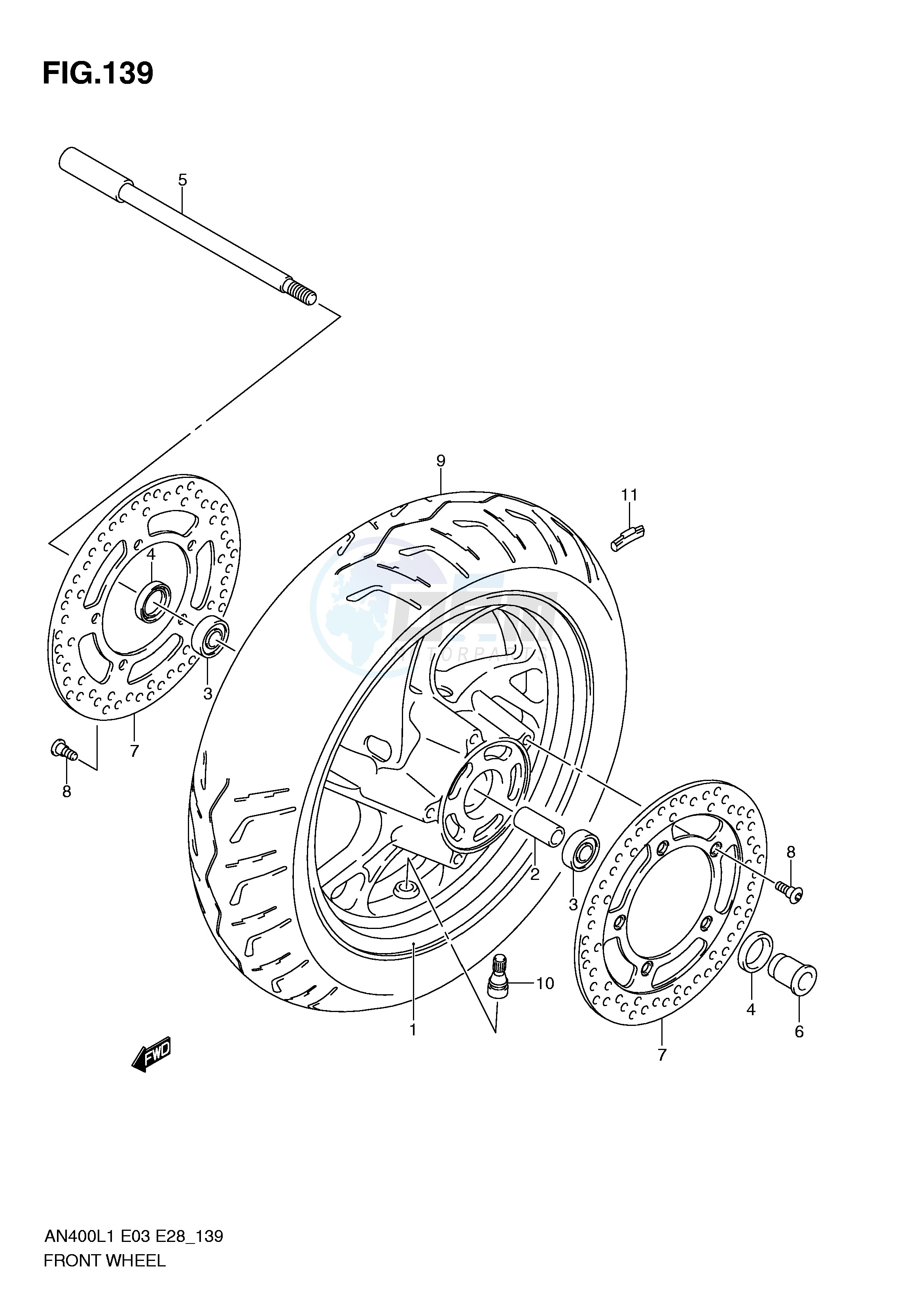 FRONT WHEEL (AN400L1 E3) image