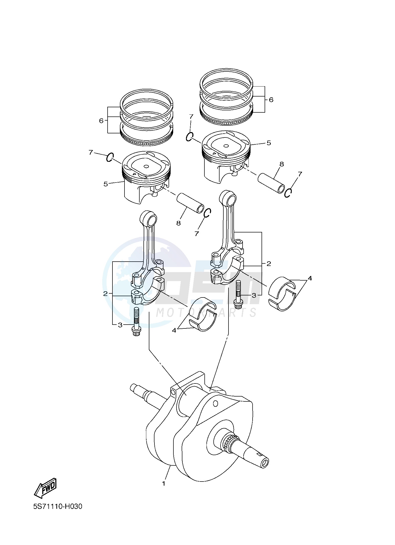 CRANKSHAFT & PISTON image