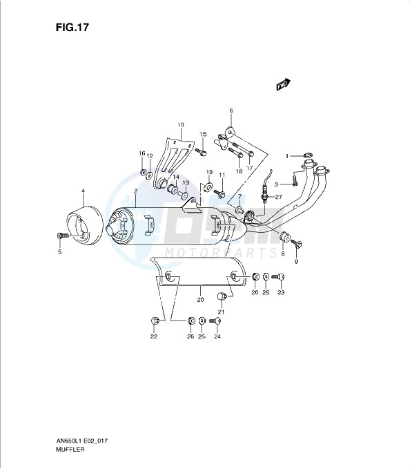 MUFFLER (AN650AL1 E24) blueprint
