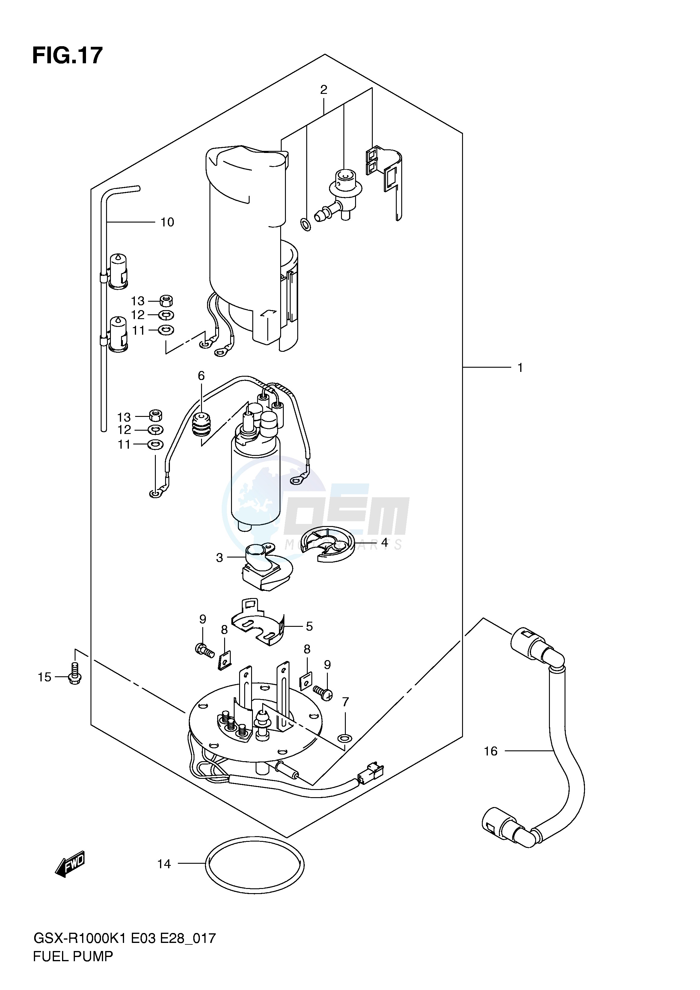 FUEL PUMP (GSX-R1000K1) blueprint