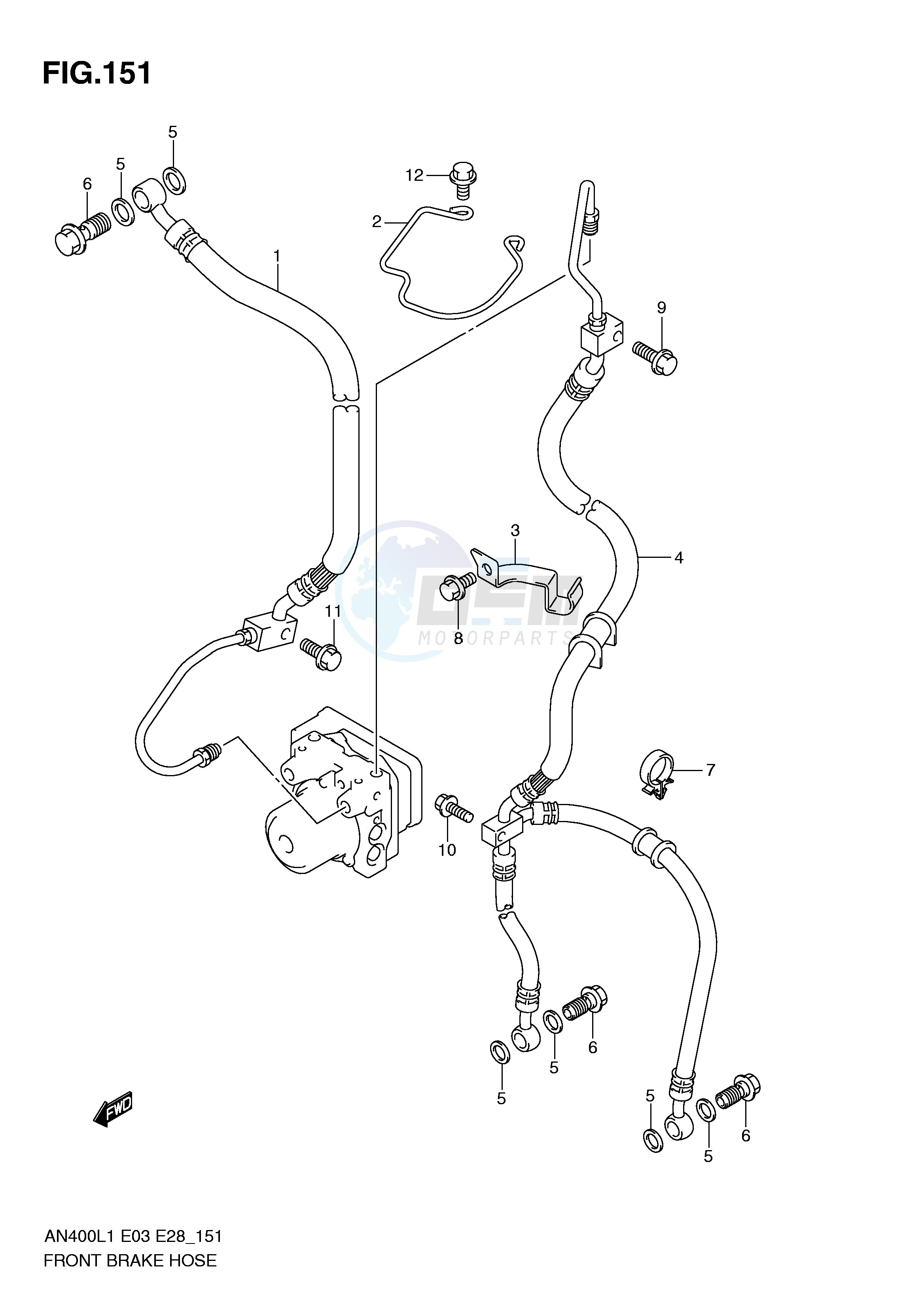 FRONT BRAKE HOSE (AN400ZAL1 E28) image