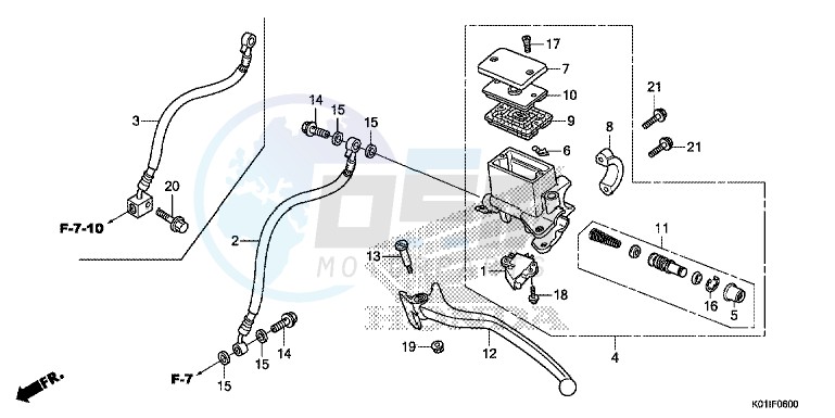 REAR BRAKE MASTER CYLINDER image