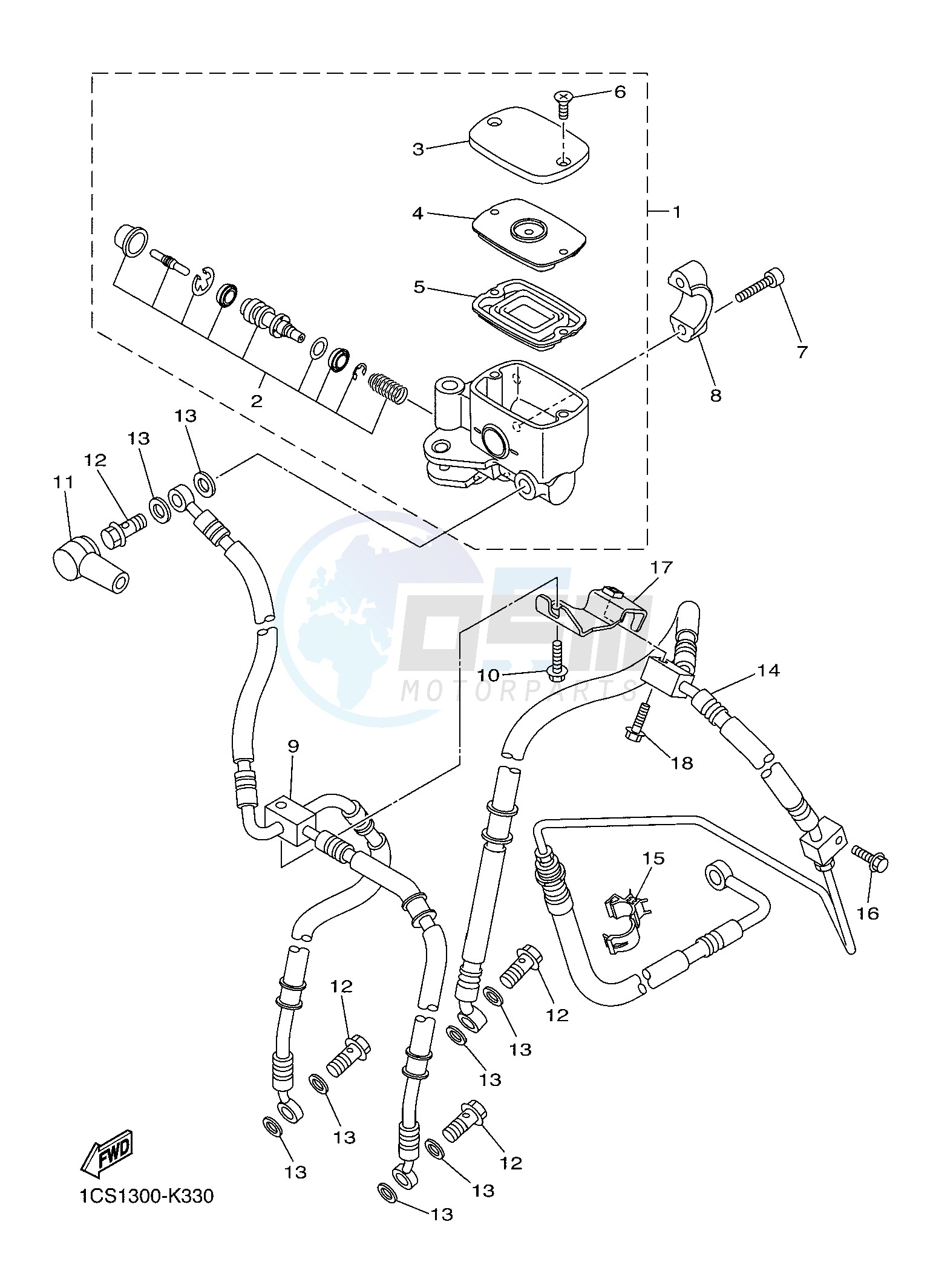 FRONT MASTER CYLINDER blueprint