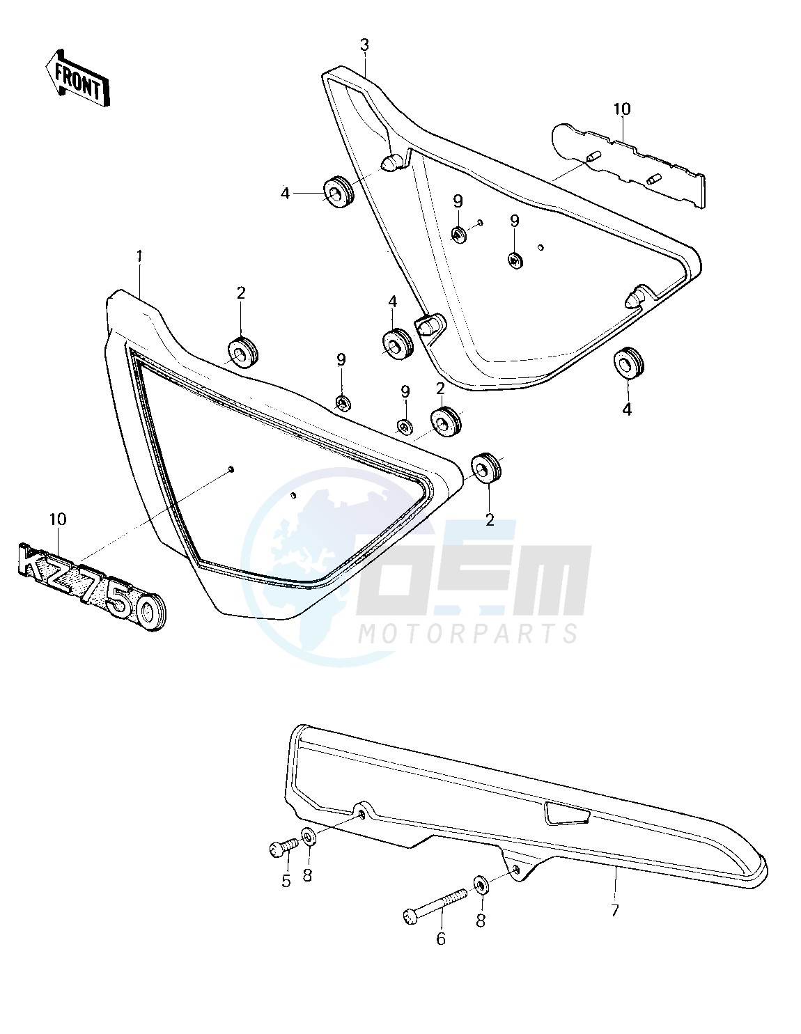 SIDE COVERS_CHAIN COVER -- 80 KZY 50-E1- - blueprint