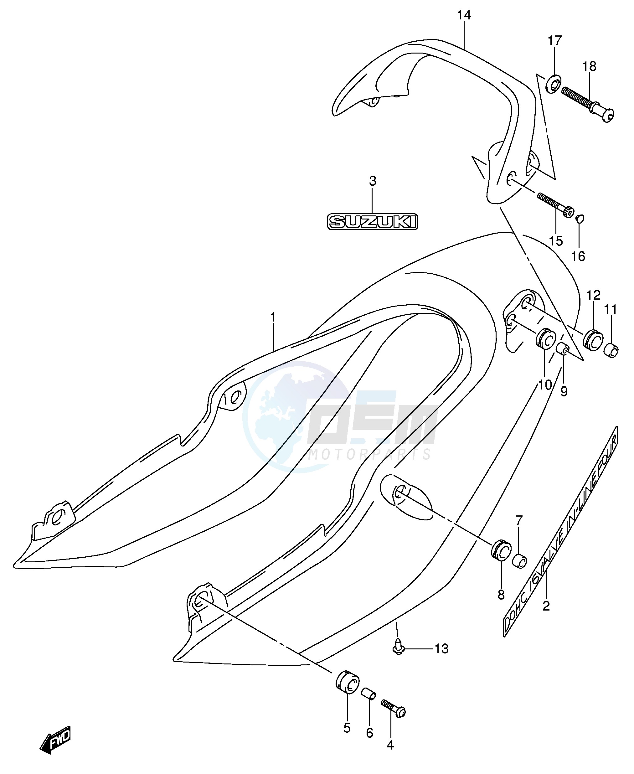 SEAT TAIL COVER (GSF1200SK5) blueprint