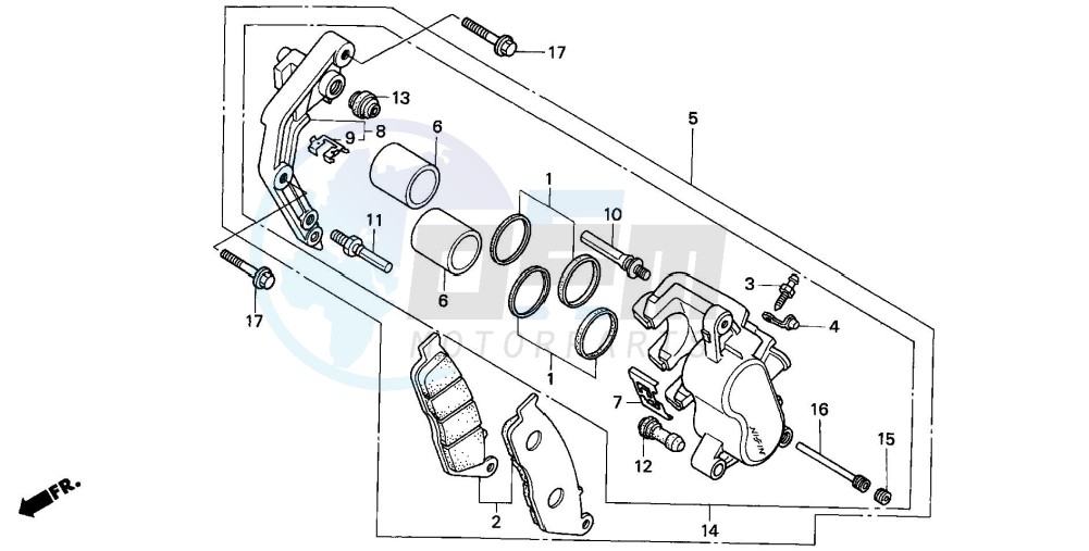 FRONT BRAKE CALIPER blueprint