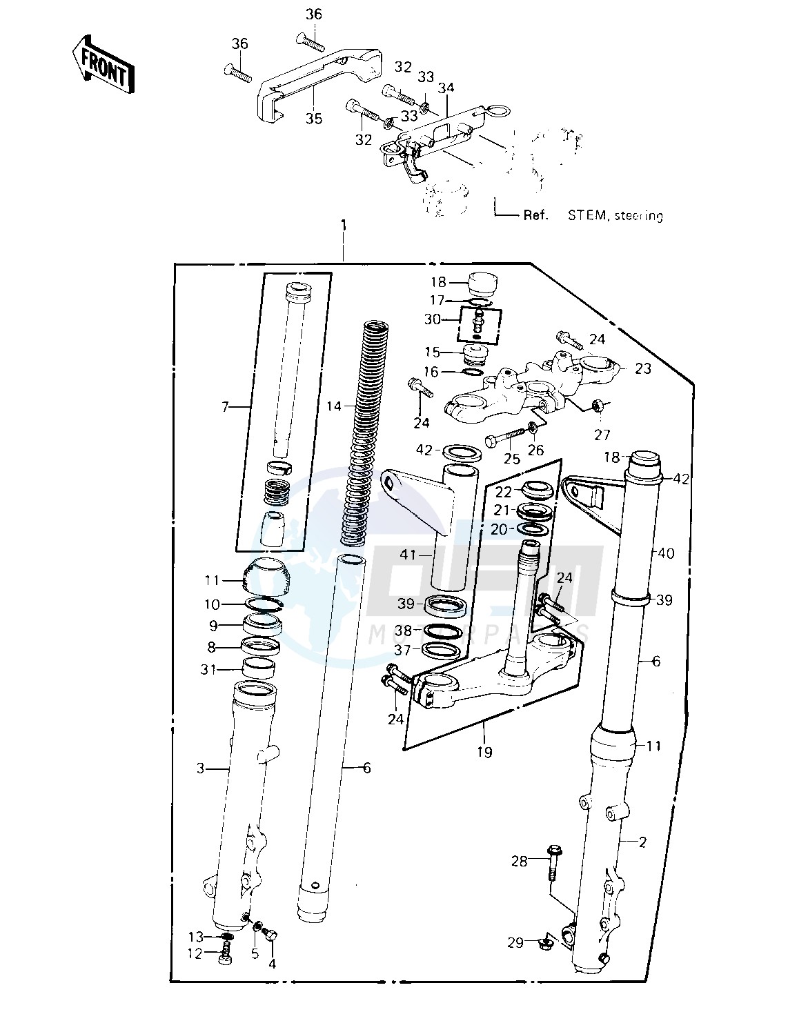 FRONT FORK -- KZ550-A2- - blueprint