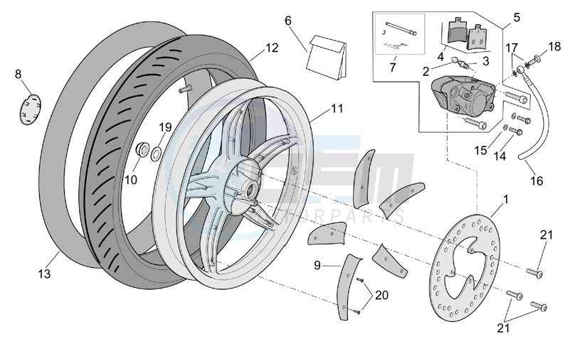 Rear wheel - disc brake blueprint