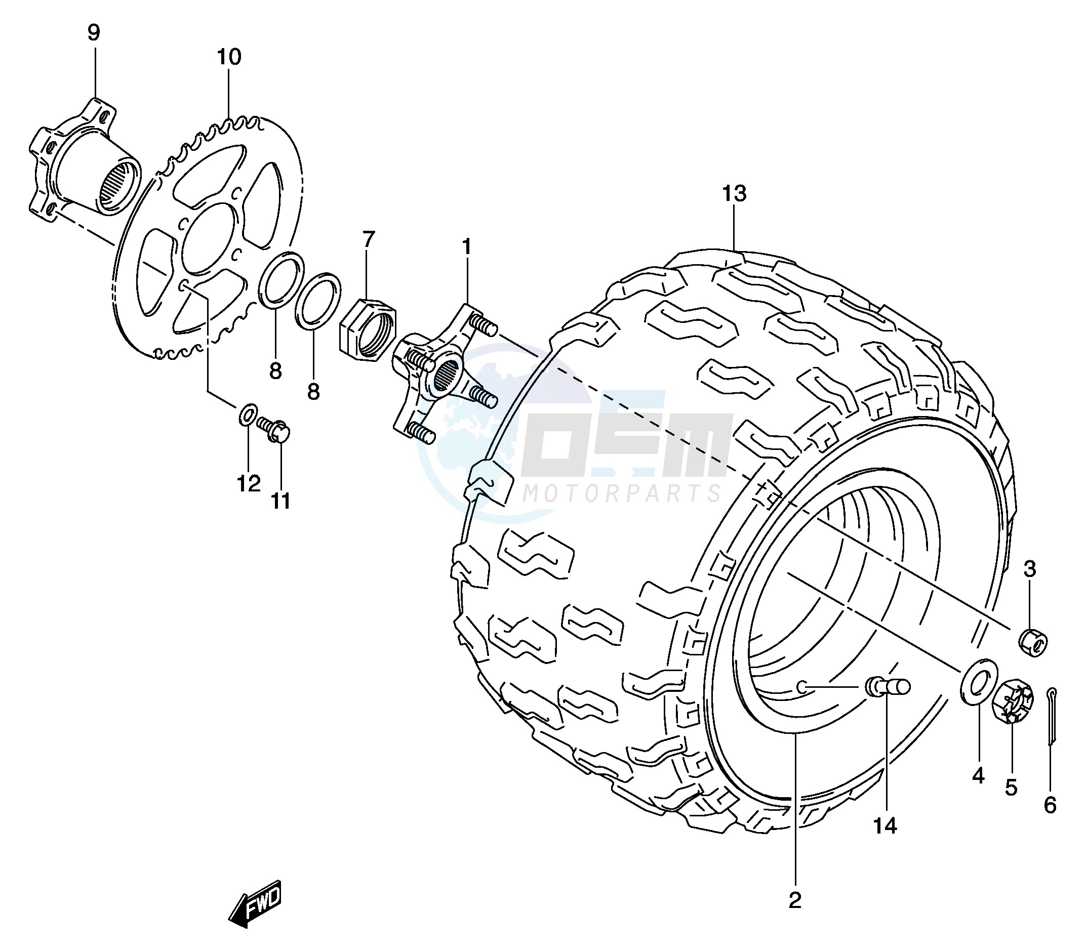 LEFT REAR WHEEL (MODEL K3 K4) image