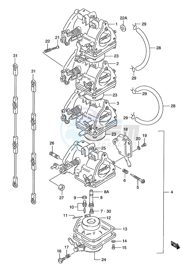Carburetor (1986 to 1996) blueprint