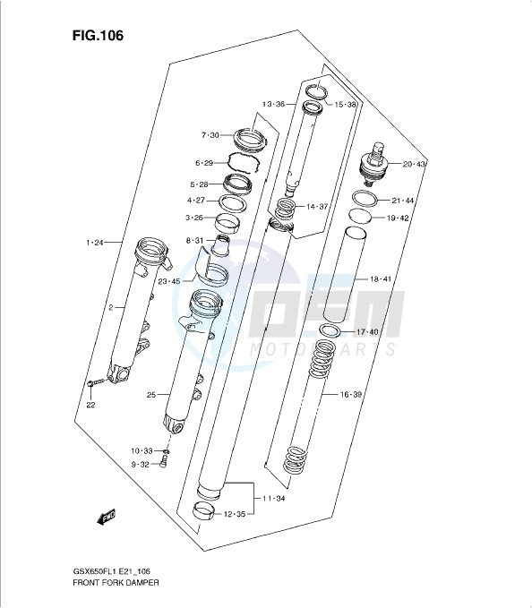 FRONT FORK DAMPER (GSX650FL1 E24) blueprint