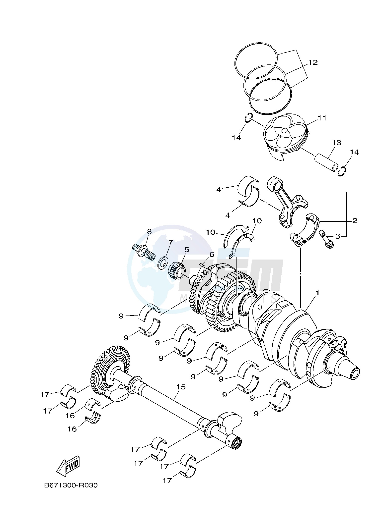 CRANKSHAFT & PISTON image