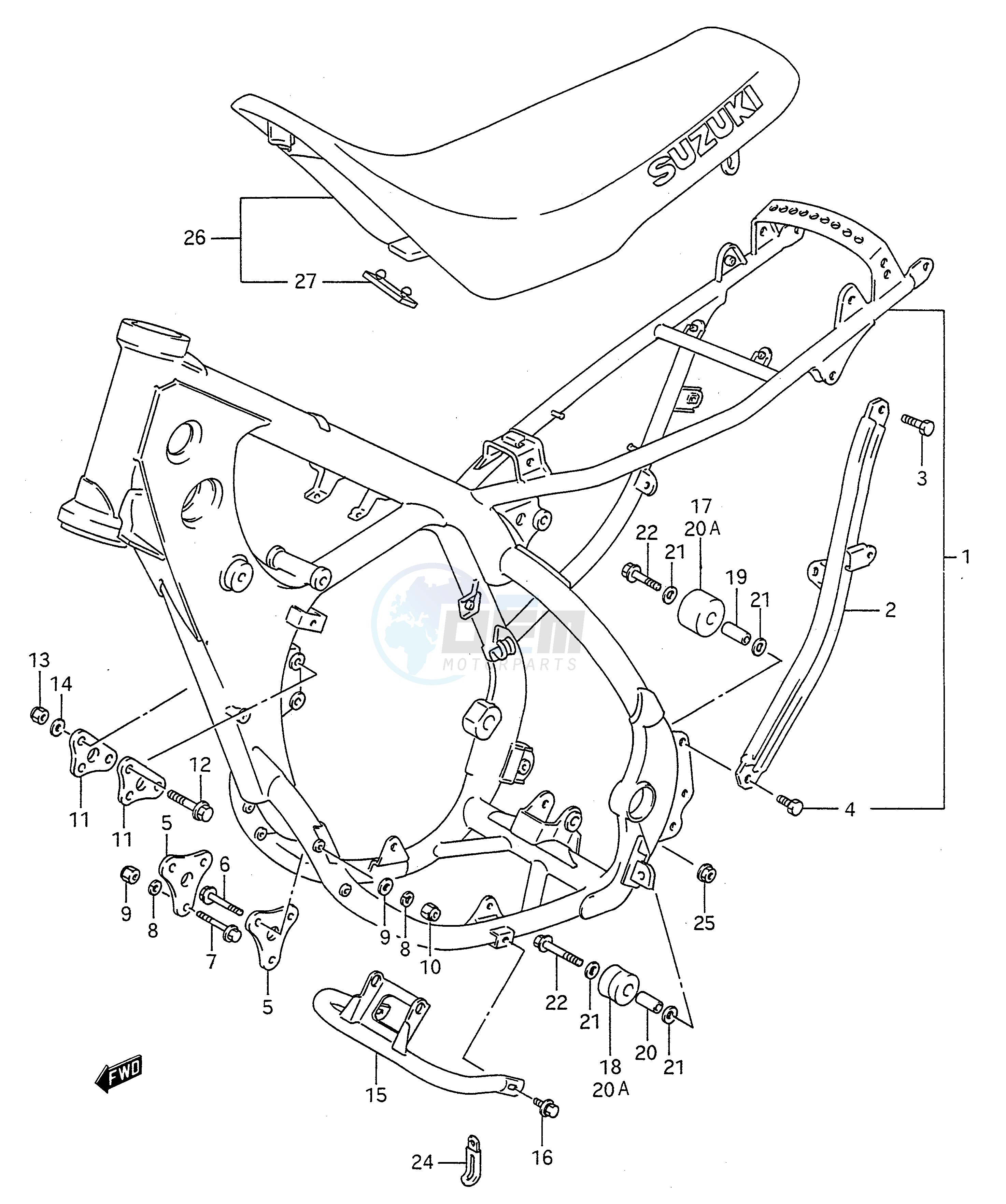 FRAME - SEAT (MODEL K L M N) blueprint