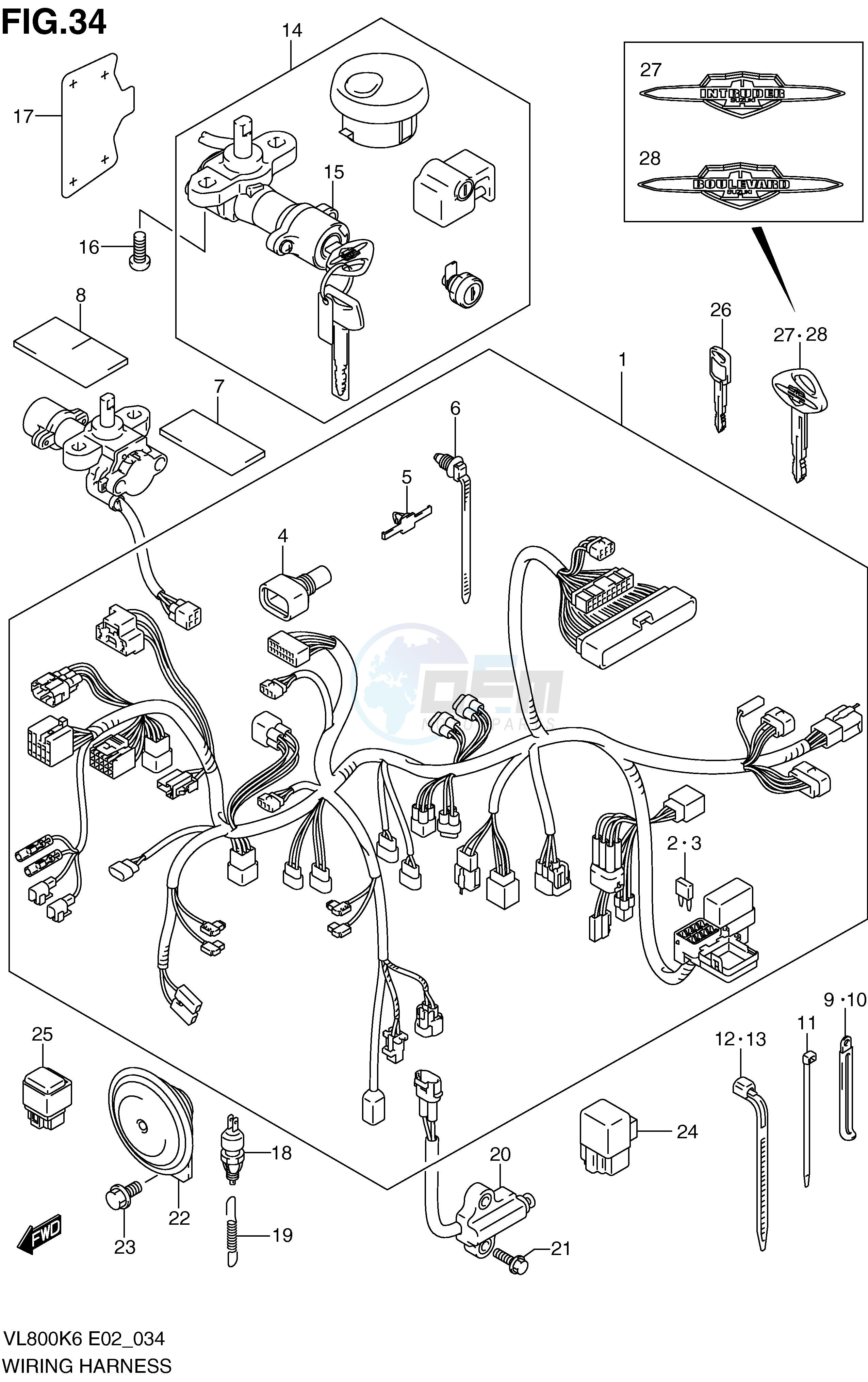 WIRING HARNESS (MODEL K6 K7 K8) image