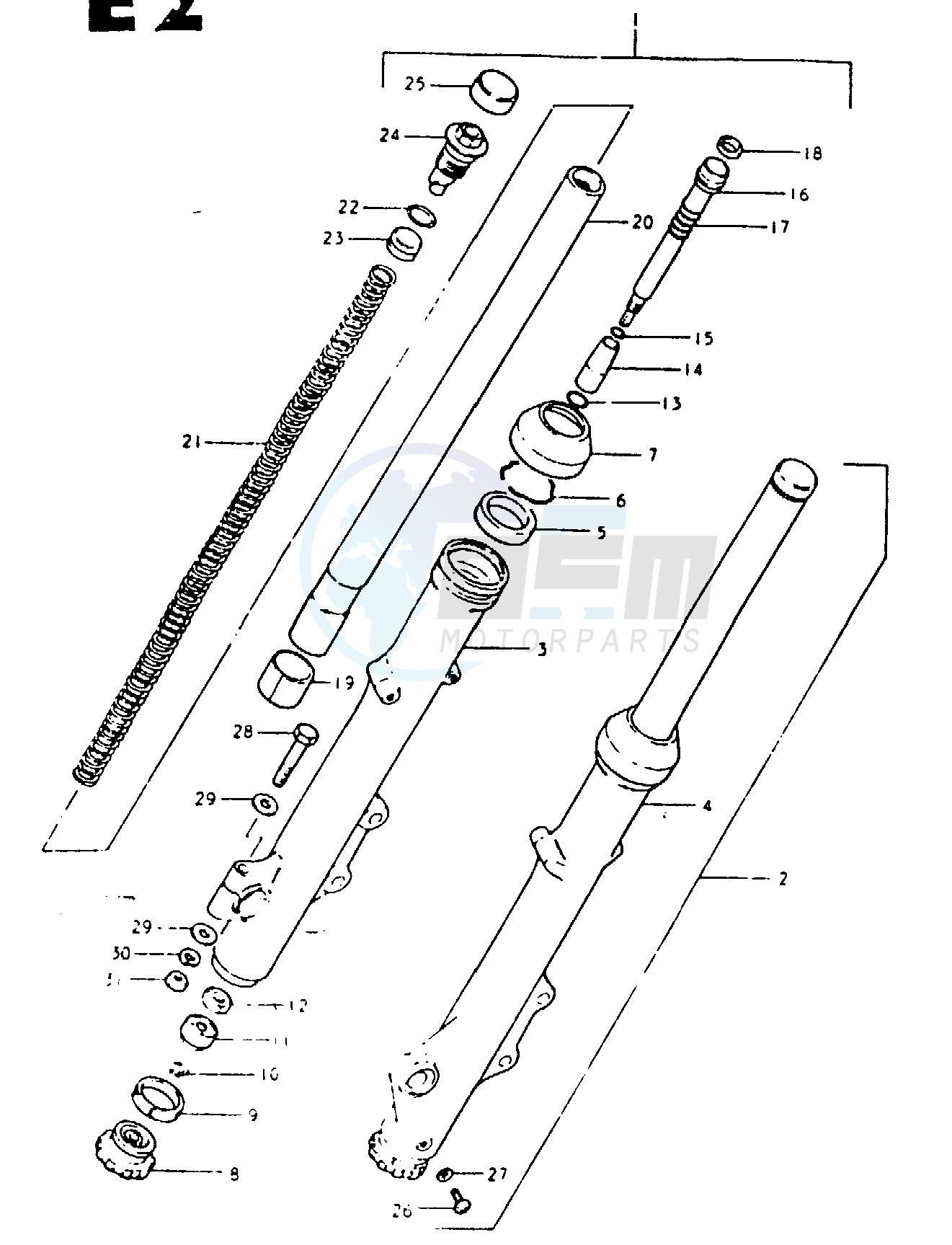 FRONT FORK (GSX1100ET F.NO.505168~ GSX1100EX) blueprint