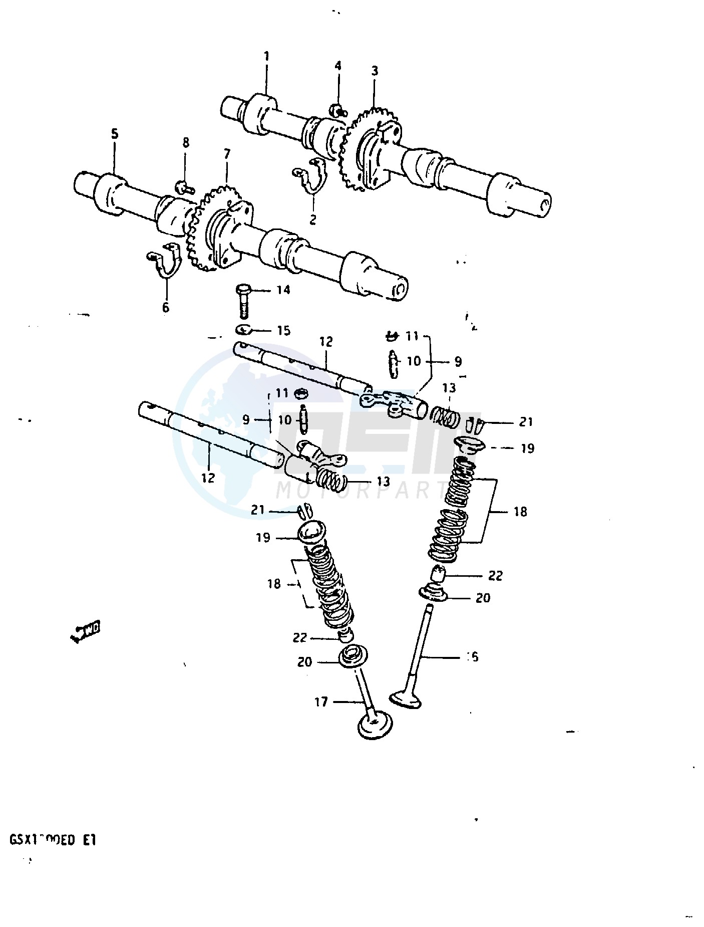 CAM SHAFT - VALVE (MODEL D) blueprint