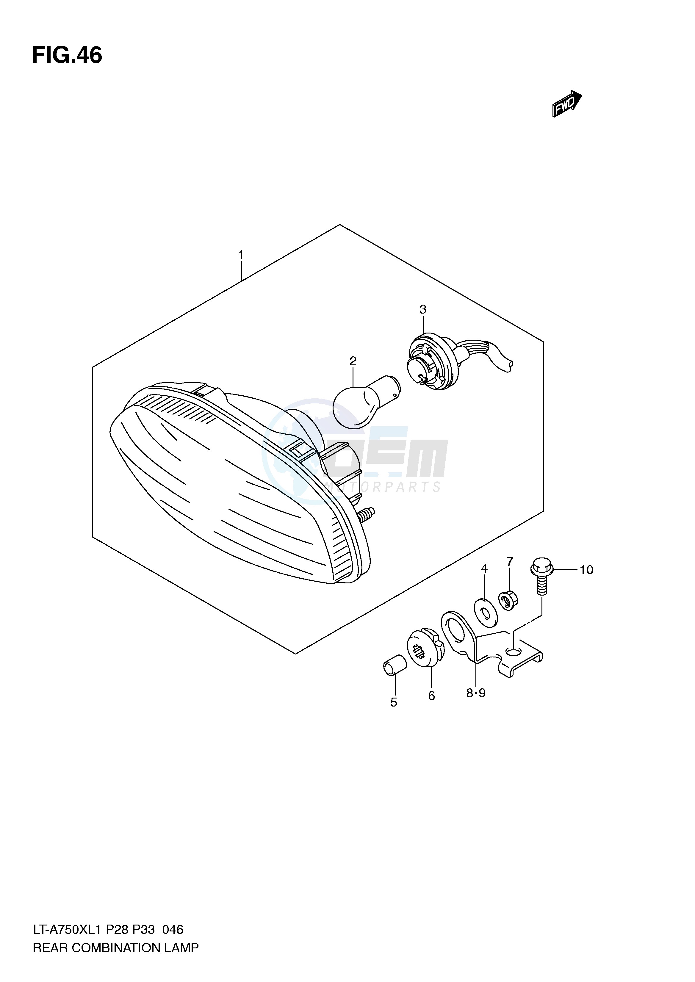 REAR COMBINATION LAMP (LT-A750XZL1 P33) blueprint