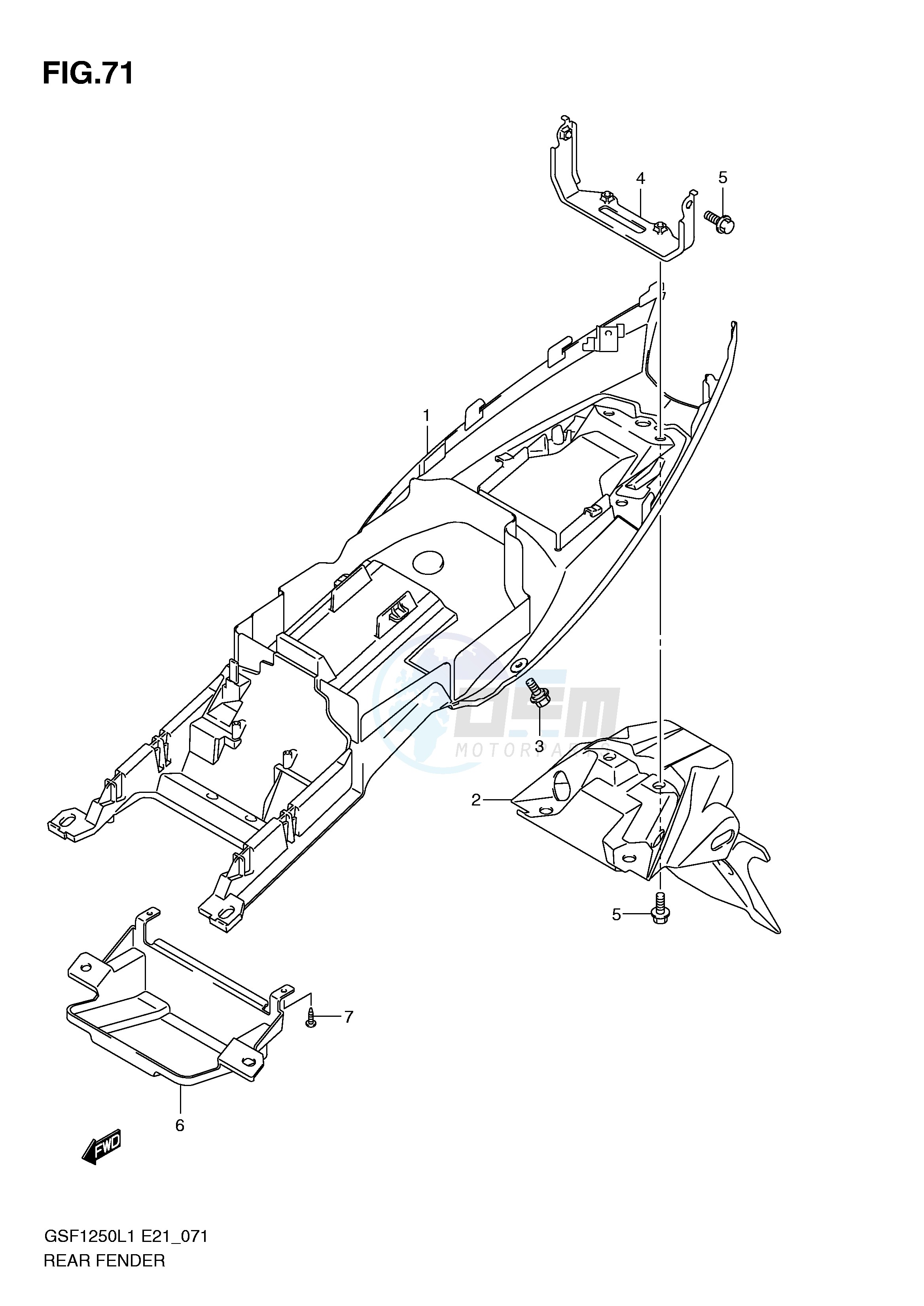 REAR FENDER (GSF1250L1 E21) blueprint