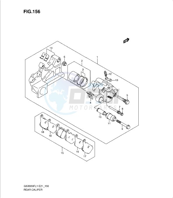 REAR CALIPER (GSX650FAL1 E21) blueprint