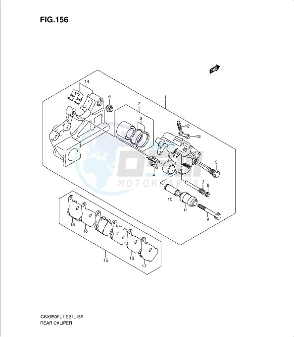 REAR CALIPER (GSX650FAL1 E21) image