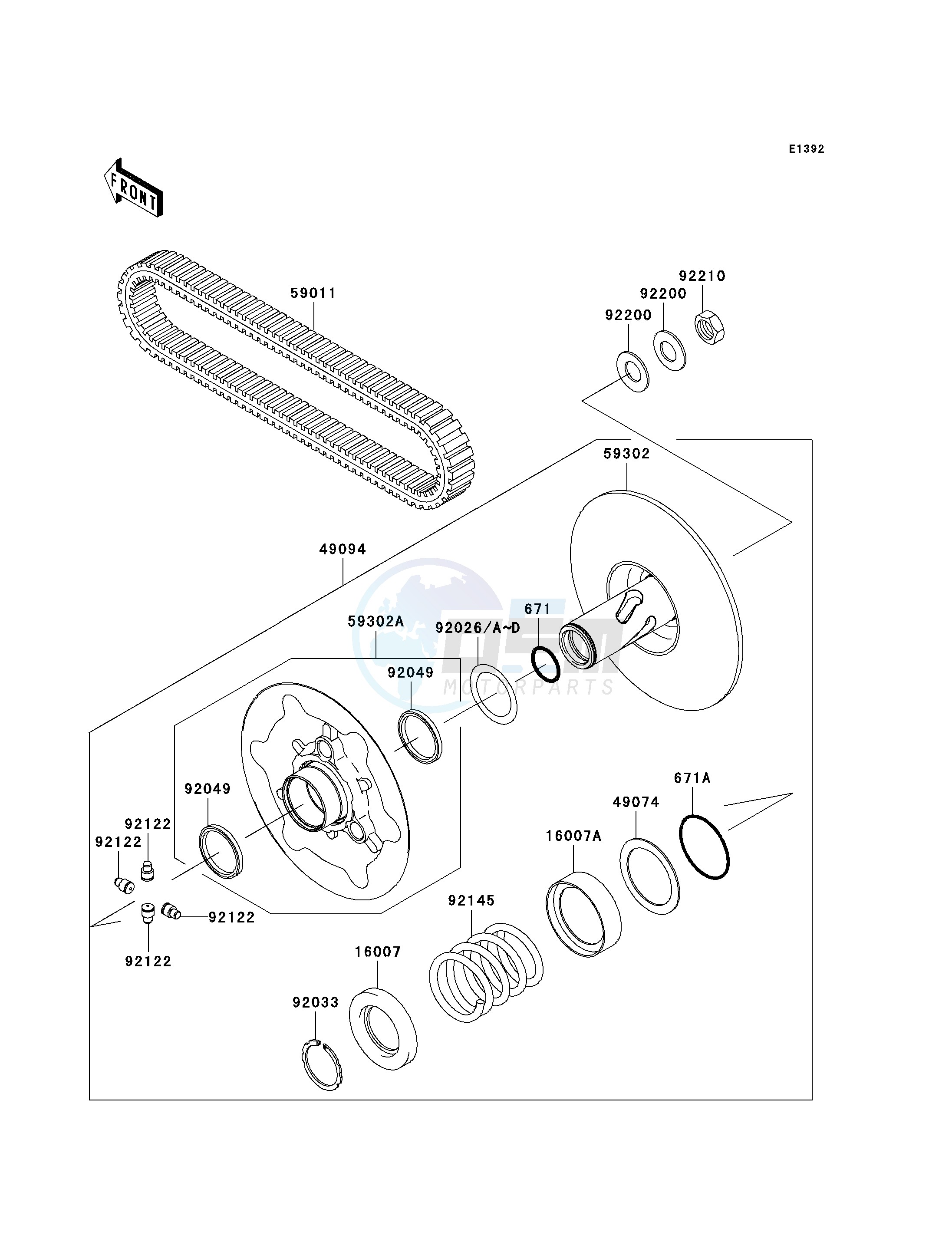 DRIVEN CONVERTER_DRIVE BELT blueprint