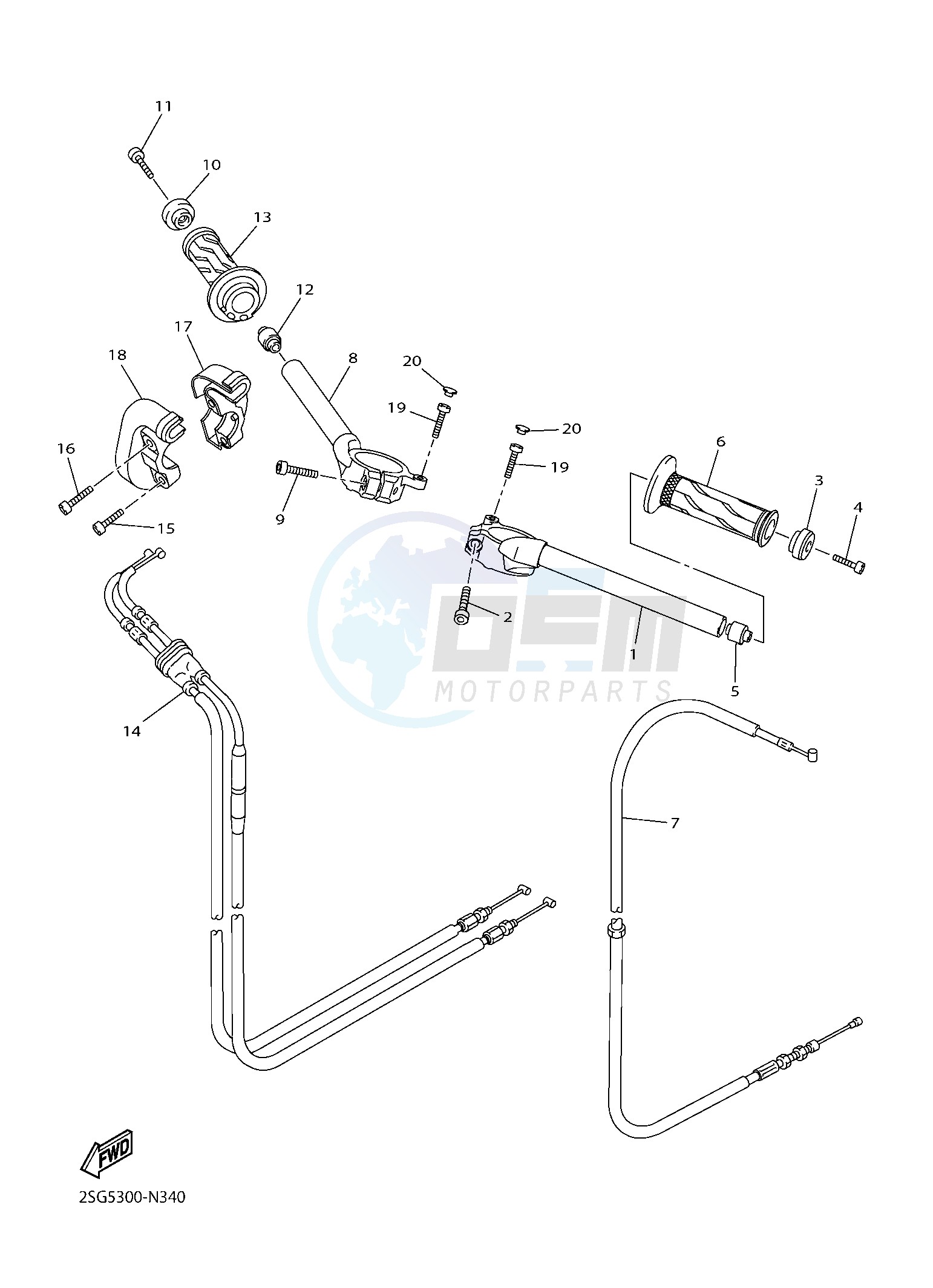 STEERING HANDLE & CABLE image