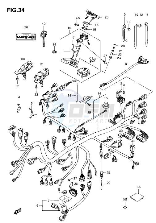 WIRING HARNESS (GSX1300BK/U2/UF) image