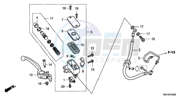 FRONT BRAKE MASTER CYLINDER image