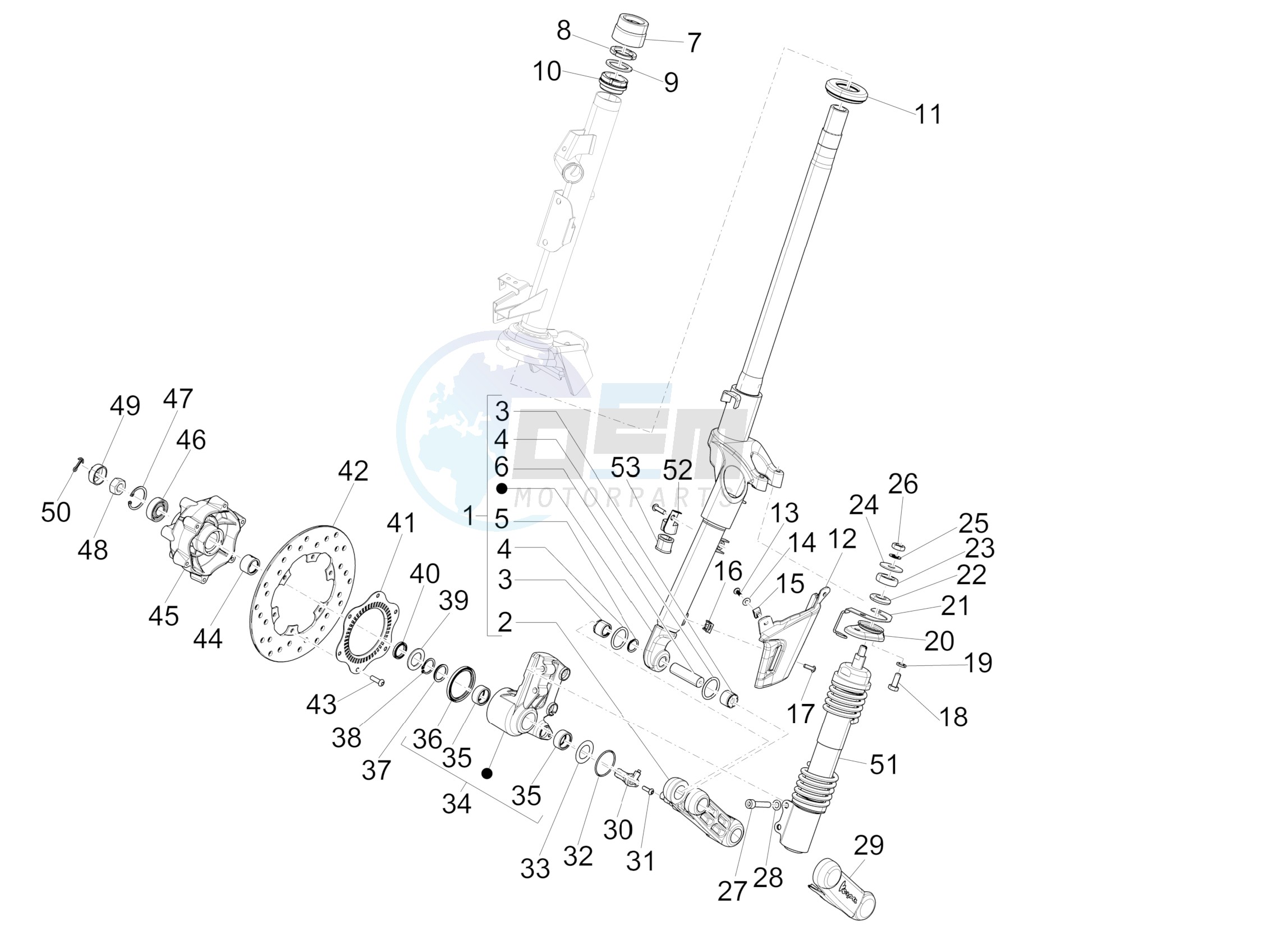 Fork/steering tube - Steering bearing unit image