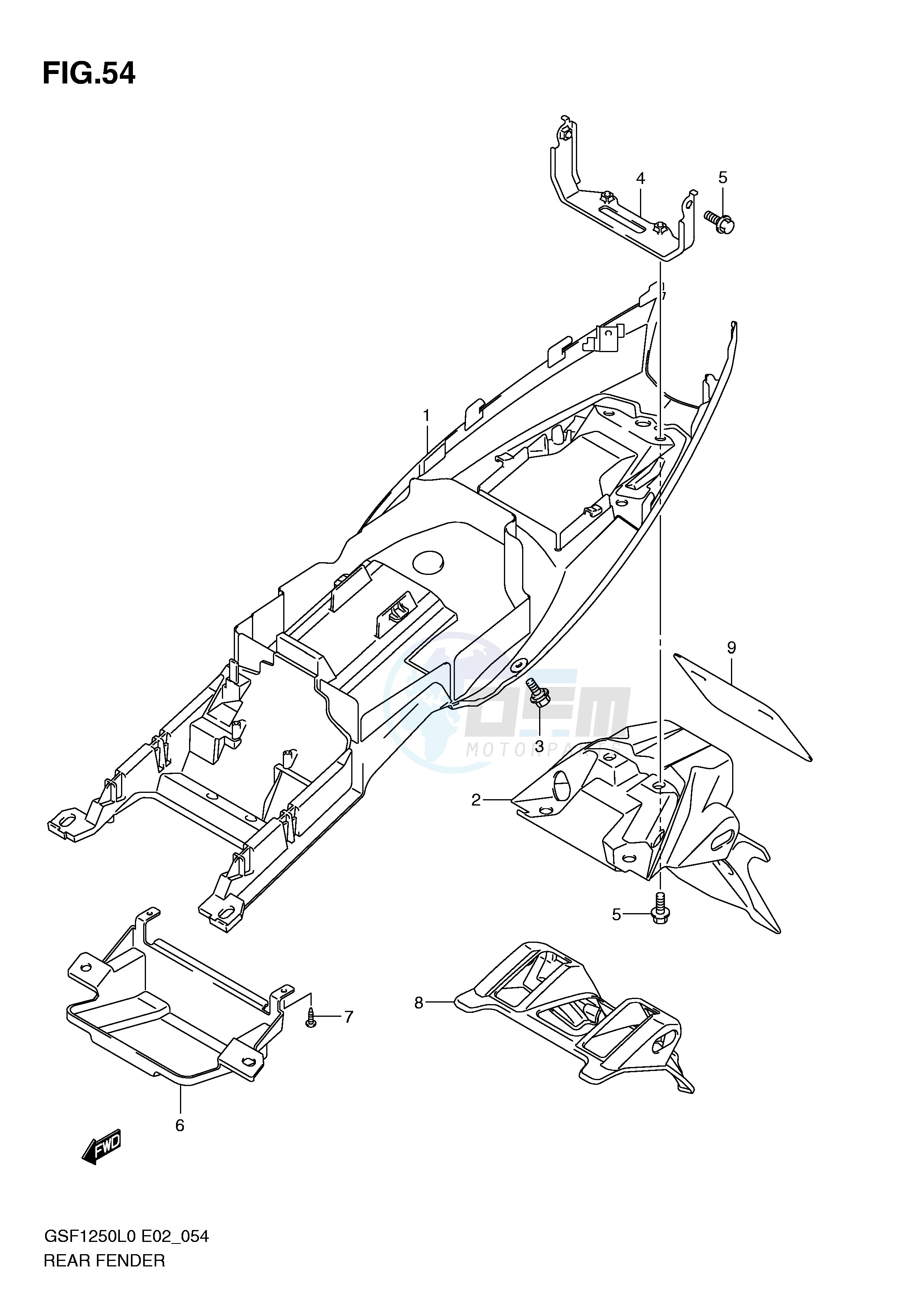 REAR FENDER (GSF1250L0) blueprint