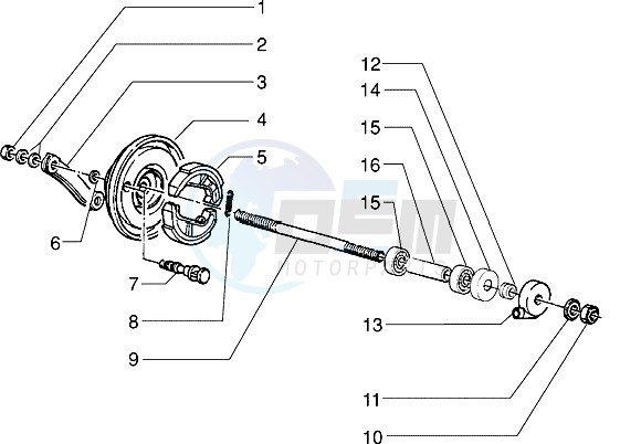 Front wheel component parts blueprint