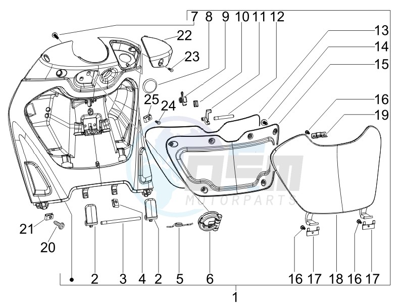 Front glove-box - Knee-guard panel image