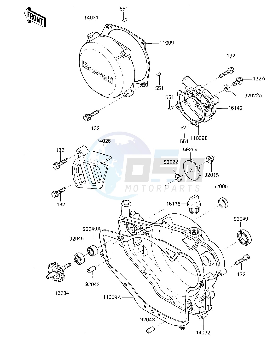 ENGINE COVERS_WATER PUMP -- 85 A2- - blueprint