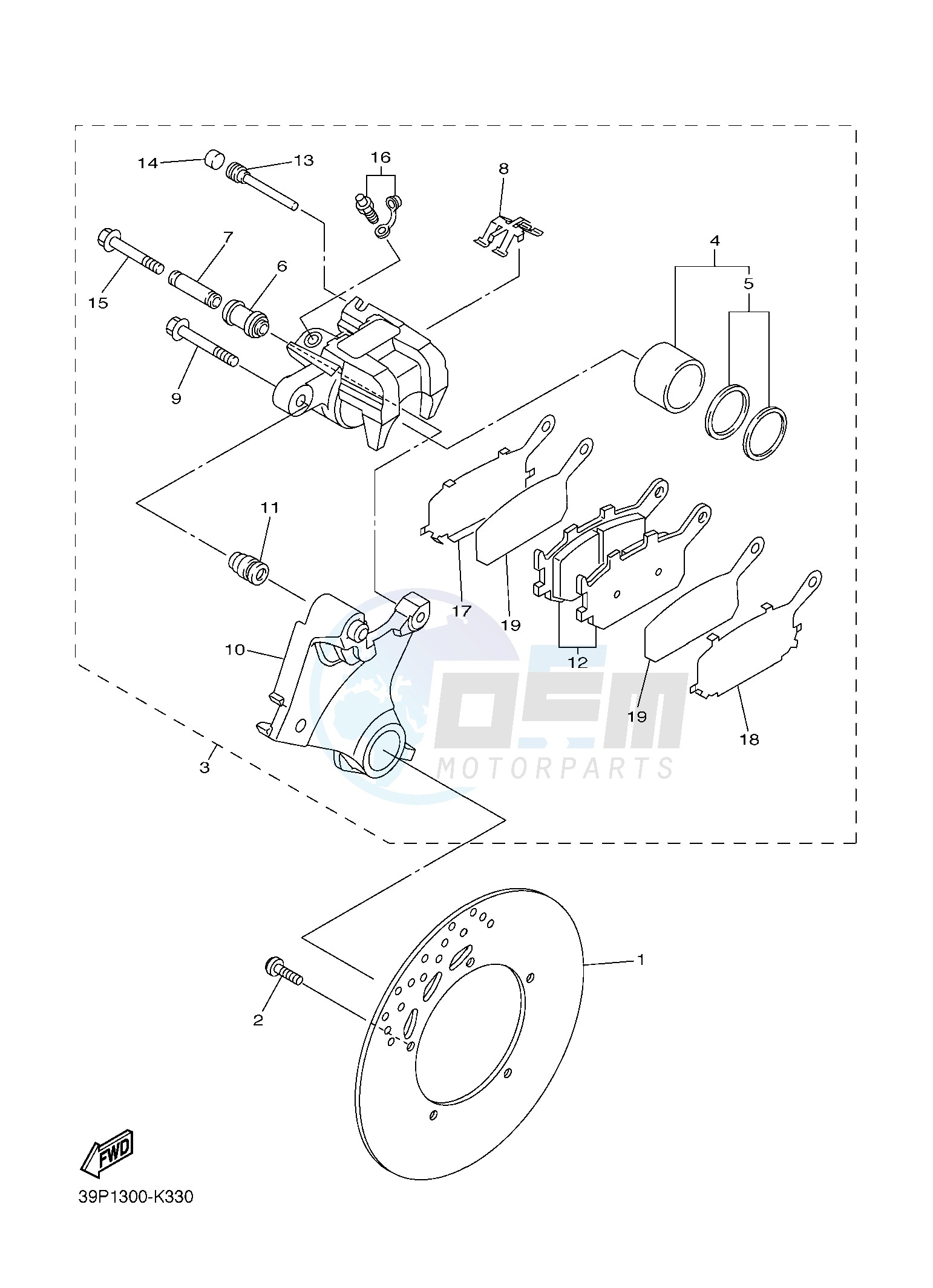 REAR BRAKE CALIPER blueprint